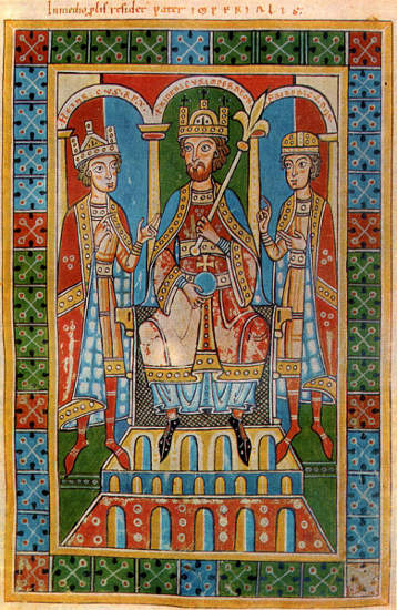 Friedrich Barbarossa mit Söhnen