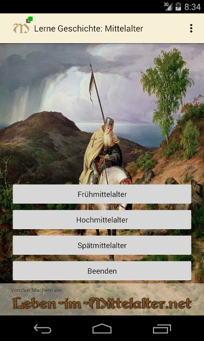 Lerne Geschichte: Mittelalter | Android App zum Geschichte Lernen